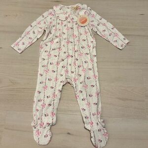 Tullabee Floral Baby Girl Footie NWT